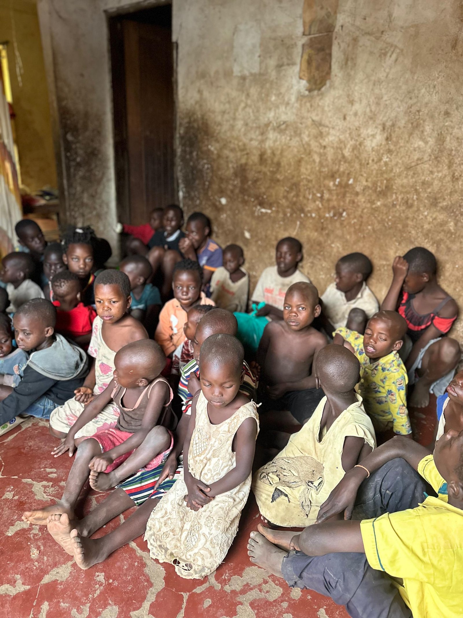 Group of children at the home
